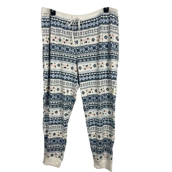 NWT LC Lauren Conrad Soft Cozy Winter Pajama Set 2X Jogger Pants Long Sleeve - Picture 9 of 16